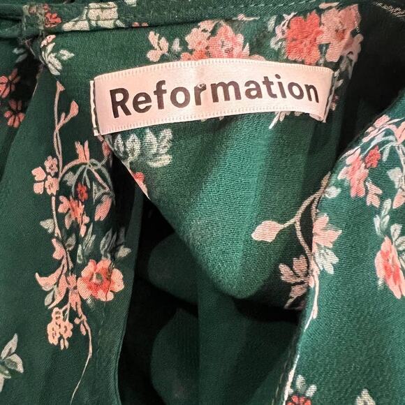 REFORMATION Juni gathered floral-print crepe mini dress Size 2 - Picture 7 of 9